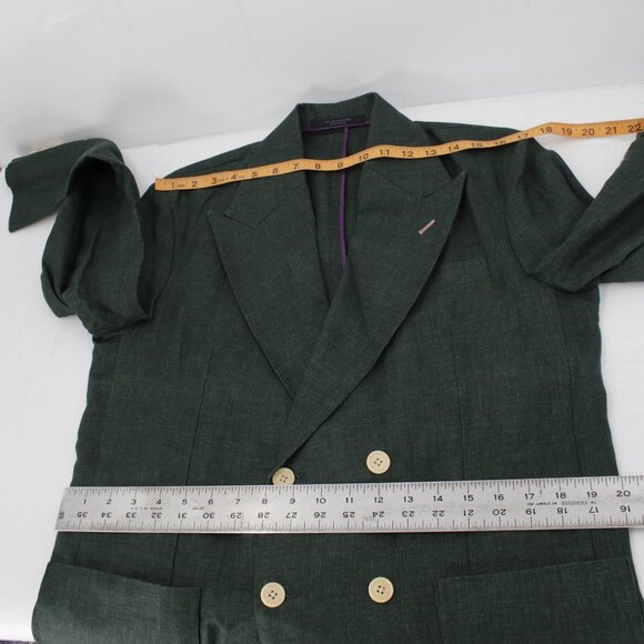 Studiosuits Sport Coat mens 40 Solbiati Tolomeo Linen Double Breasted peak lapel - Picture 11 of 16